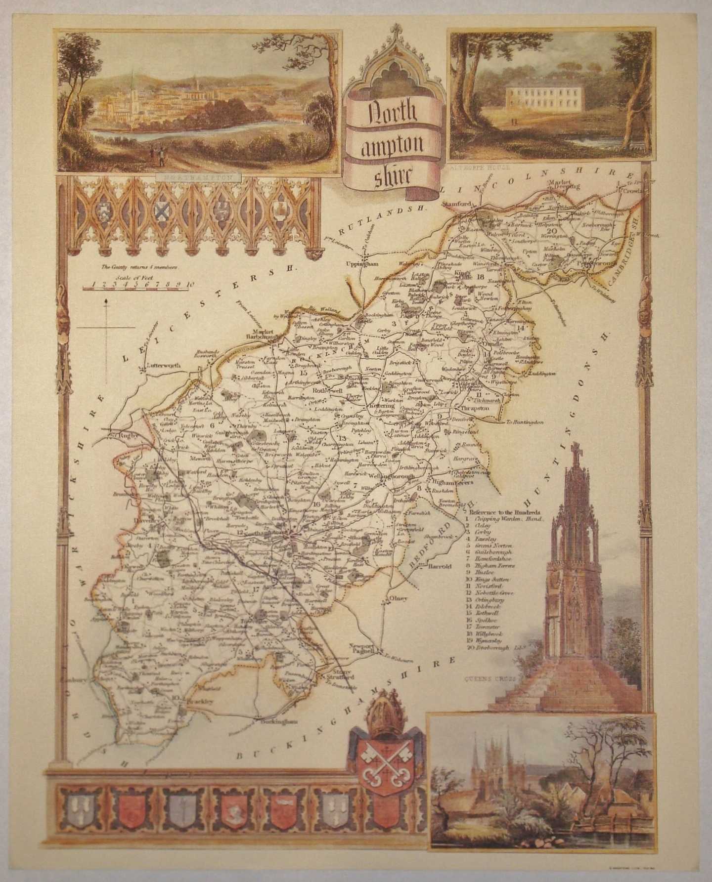 Thomas Moule Maps Middlesex Reproduction Antique Map Retro Reproduction Middlesex Map