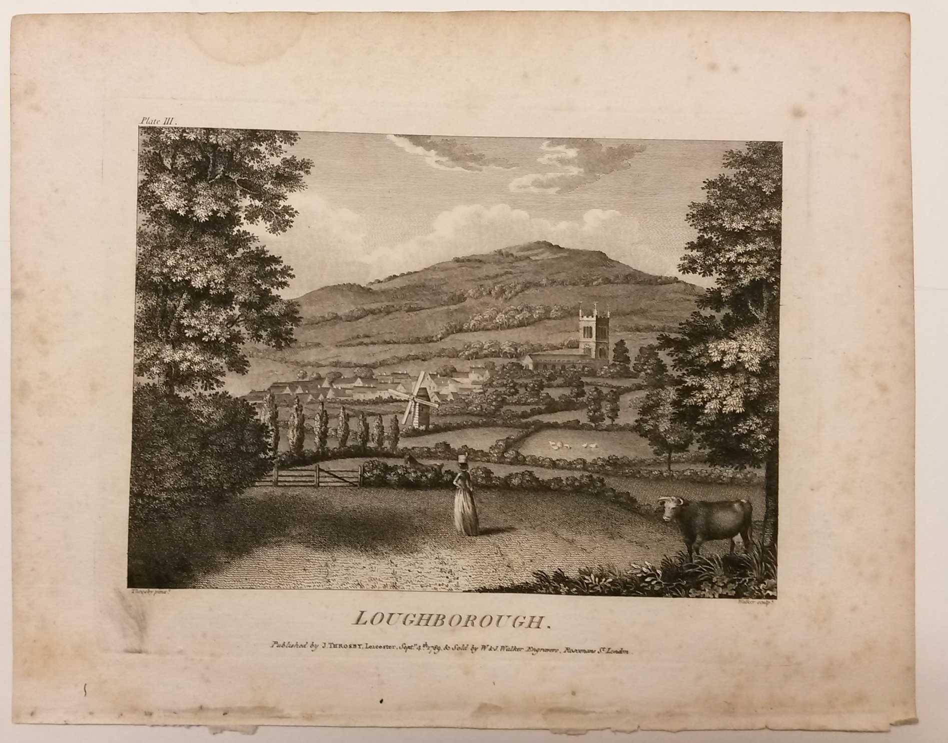 Details About Throsby Loughborough Leicestershire 1790 Antique Print 1790