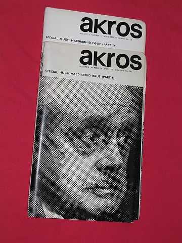 Glen, Duncan (Editor) - Akros Volume 5, Numbers 13 & 14, April 1970 (Special Double Hugh Macdiarmid Issue parts 1 & 2)