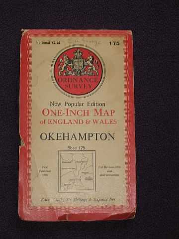 Various / Unstated - Ordnance Survey, Okehampton, New Popular Edition One-Inch Map of England & Wales Sheet 175