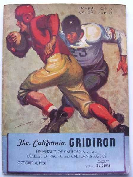 Image for The California Gridiron: University of California vs. College of Pacific and California Aggies, October 8, 1938 (Football Program)
