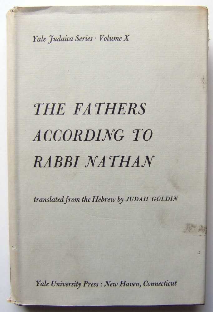 Image for The Fathers According to Rabbi Nathan (Yale Judaica Series, Volume X)