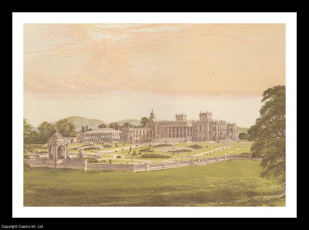 Francis Orpen Morris - Whitley Court, near Droitwich, Worcestershire. The House of the Earls of Dudley. Antique Colour Print. Published by William MacKenzie 1860.