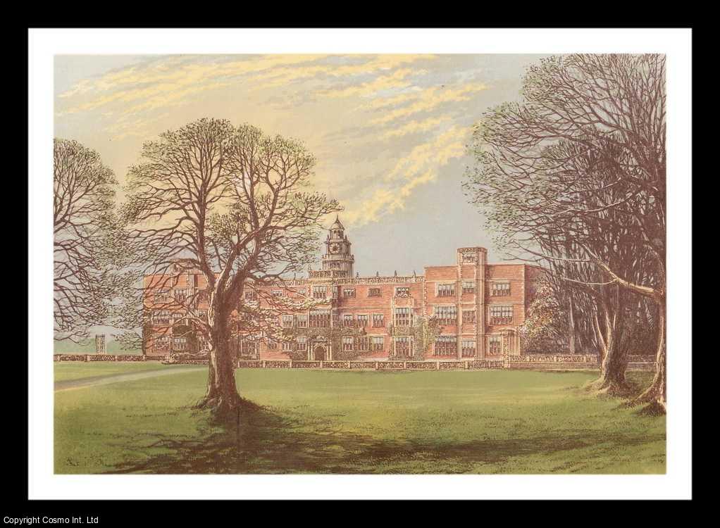 Francis Orpen Morris - Hatfield House, near Hatfield, Hertfordshire. The House of the Marquis of Salisbury. Antique Colour Print. Published by William MacKenzie 1860.