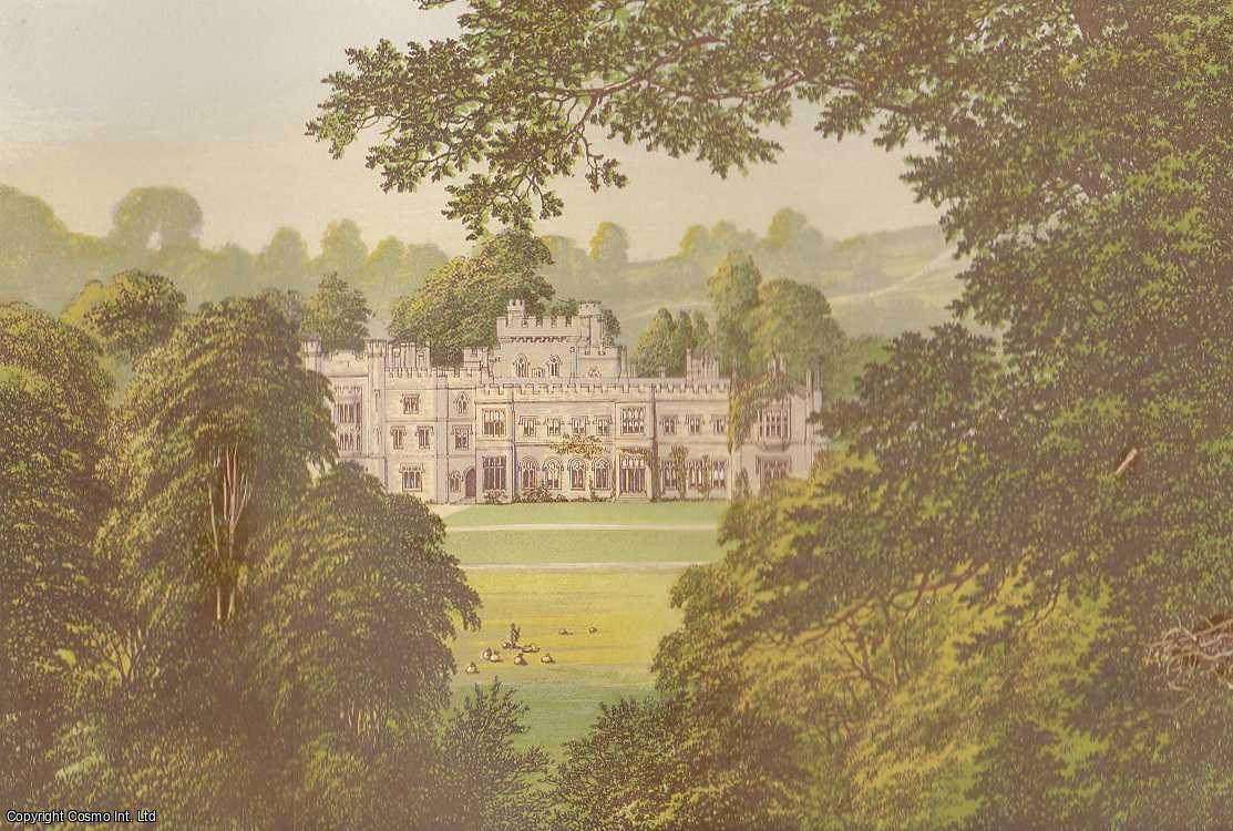 Francis Orpen Morris - Hampton Court, near Leominster, Herefordshire. The House of the Arkwright family. Antique Colour Print. Published by William MacKenzie 1860.