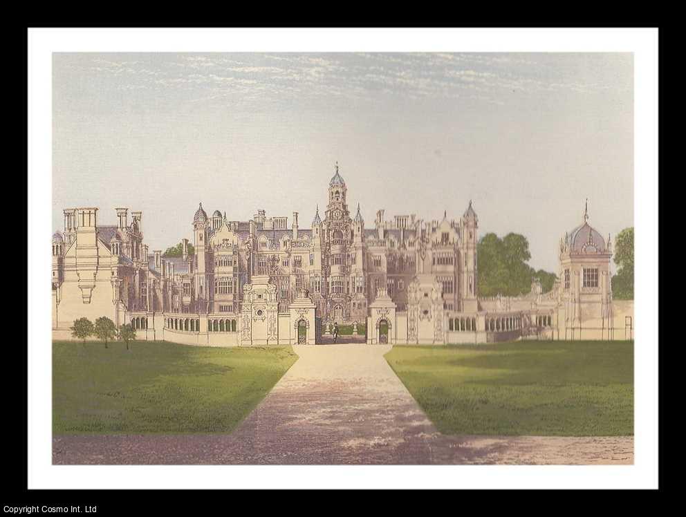 Francis Orpen Morris - Harlaxton Manor, near Grantham. Lincolnshire. The House of the Gregory family. Antique Colour Print. Published by William MacKenzie 1860.
