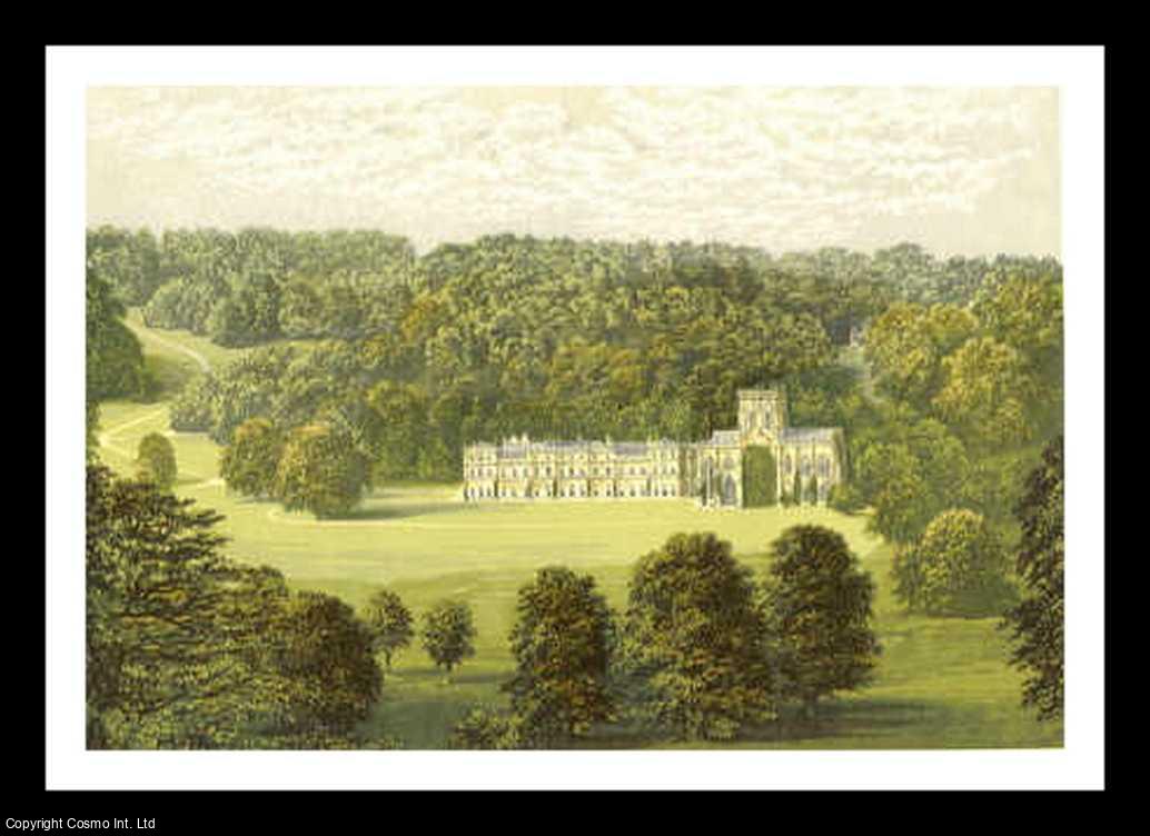 Francis Orpen Morris - Milton Abbey, near Blanford, Dorsetshire. The House of the Hambro family. Antique Colour Print. Published by William MacKenzie 1860.