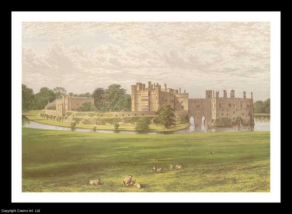 Francis Orpen Morris - Leeds Castle, near Maidstone, Kent. The House of the WykehamMartin family. Antique Colour Print. Published by William MacKenzie 1860.