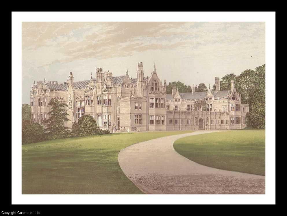 MORRIS, FRANCIS ORPEN - Rushton Hall, near Kettering, Northamptonshire. The House of the ClarkeThornhill family. Antique Colour Print.