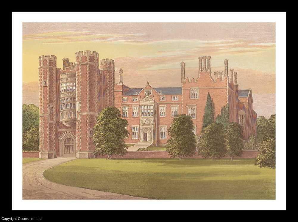 MORRIS, FRANCIS ORPEN - Kirtling Tower, near Newmarket, Cambridgeshire. The House of Lord North. Antique Colour Print.
