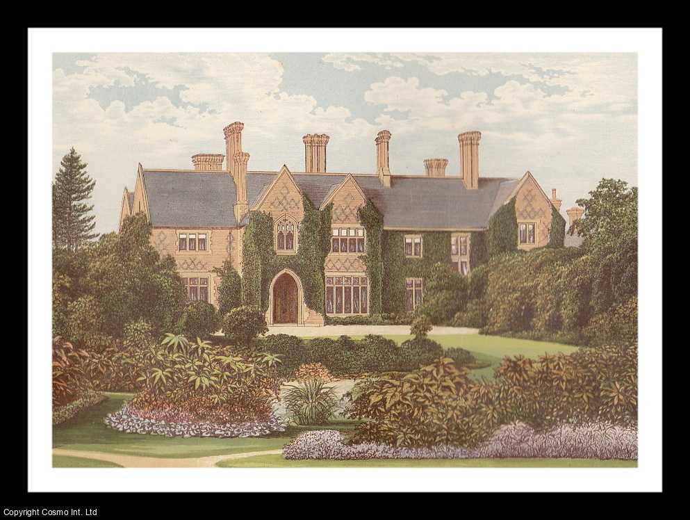 MORRIS, FRANCIS ORPEN - Oxley Manor, near Wolverhampton, Staffordshire. The House of the Mordaunt family. Antique Colour Print.