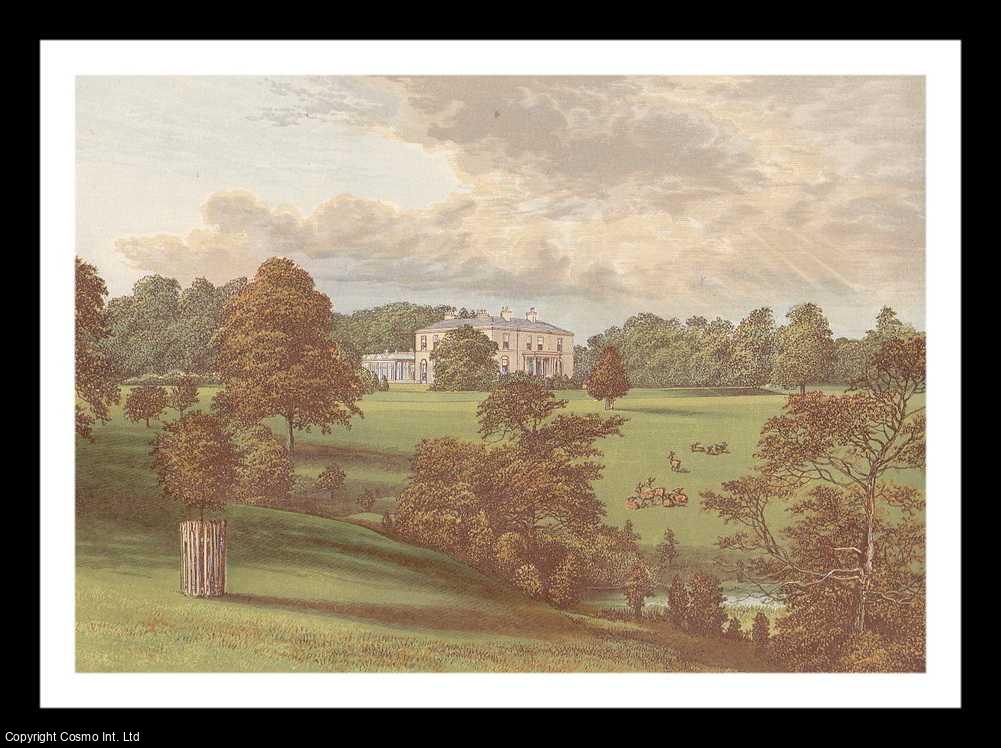 MORRIS, FRANCIS ORPEN - Ashcombe Park, near Leek, Staffordshire. The House of the Sneyd family. Antique Colour Print.