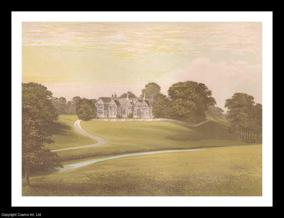 MORRIS, FRANCIS ORPEN - Bramhall Hall, near Stockport, Cheshire. The House of the Davenport family. Antique Colour Print.