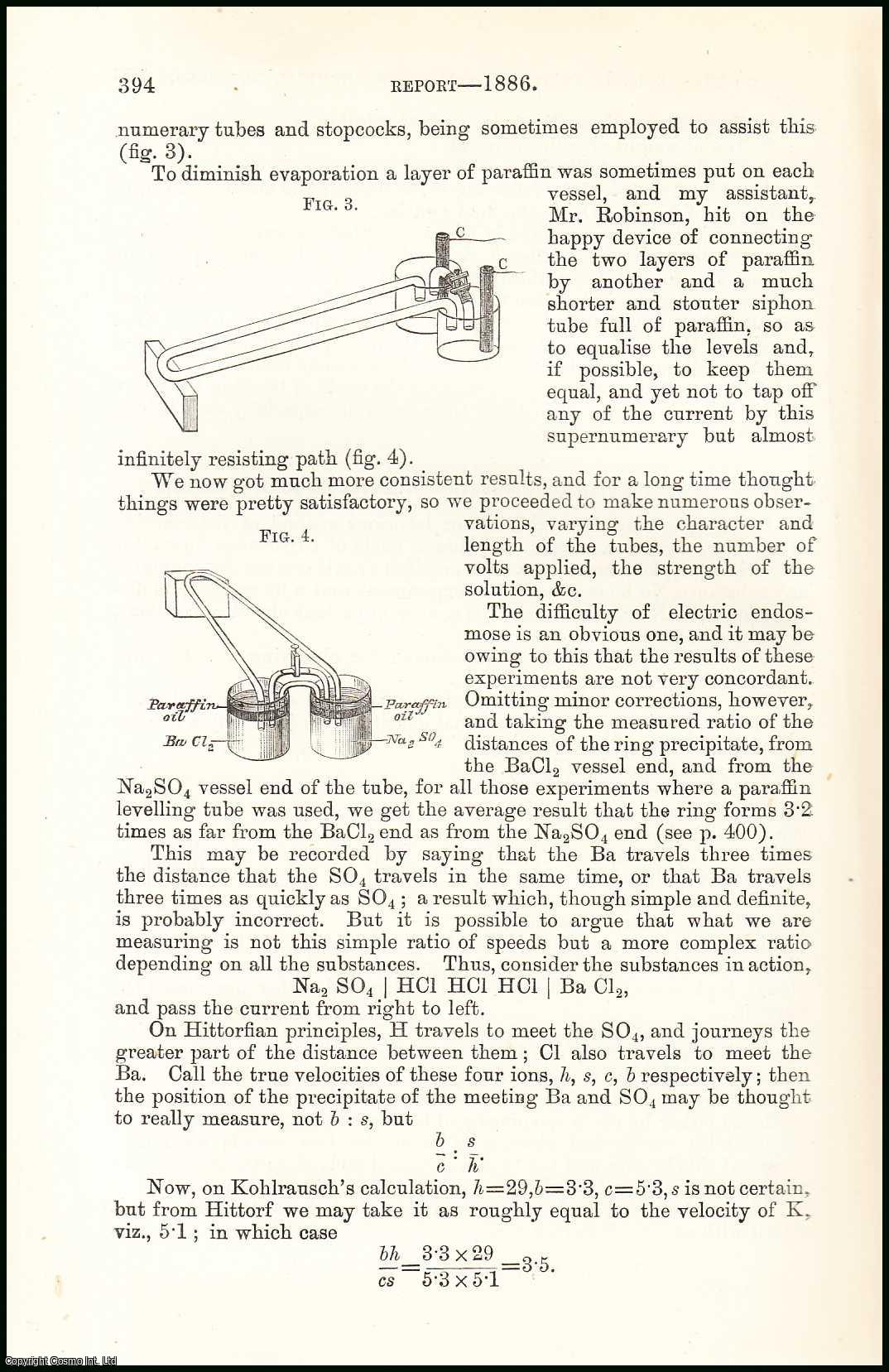 PROFESSOR ARMSTRONG, AND OTHERS - On Electrolysis in its Physical and Chemical Bearings. A rare original article from the British Association for the Advancement of Science report, 1886.