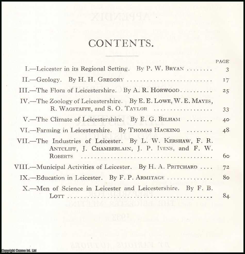 P.W. BRYAN, PH.D., B.SC. - A Scientific Survey of Leicester and District. 1. Leicester in its Regional Setting. An original article from the Report of the British Association for the Advancement of Science, 1933.
