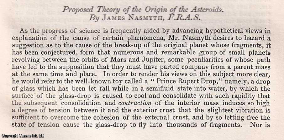 James Nasmyth, F.R.A.S. - Proposed Theory of the Origin of the Asteroids, TOGETHER WITH The Earl of Rosse; Drawings to illustrate Recent Observations on Nebulae. A rare original article from the British Association for the Advancement of Science report, 1852.