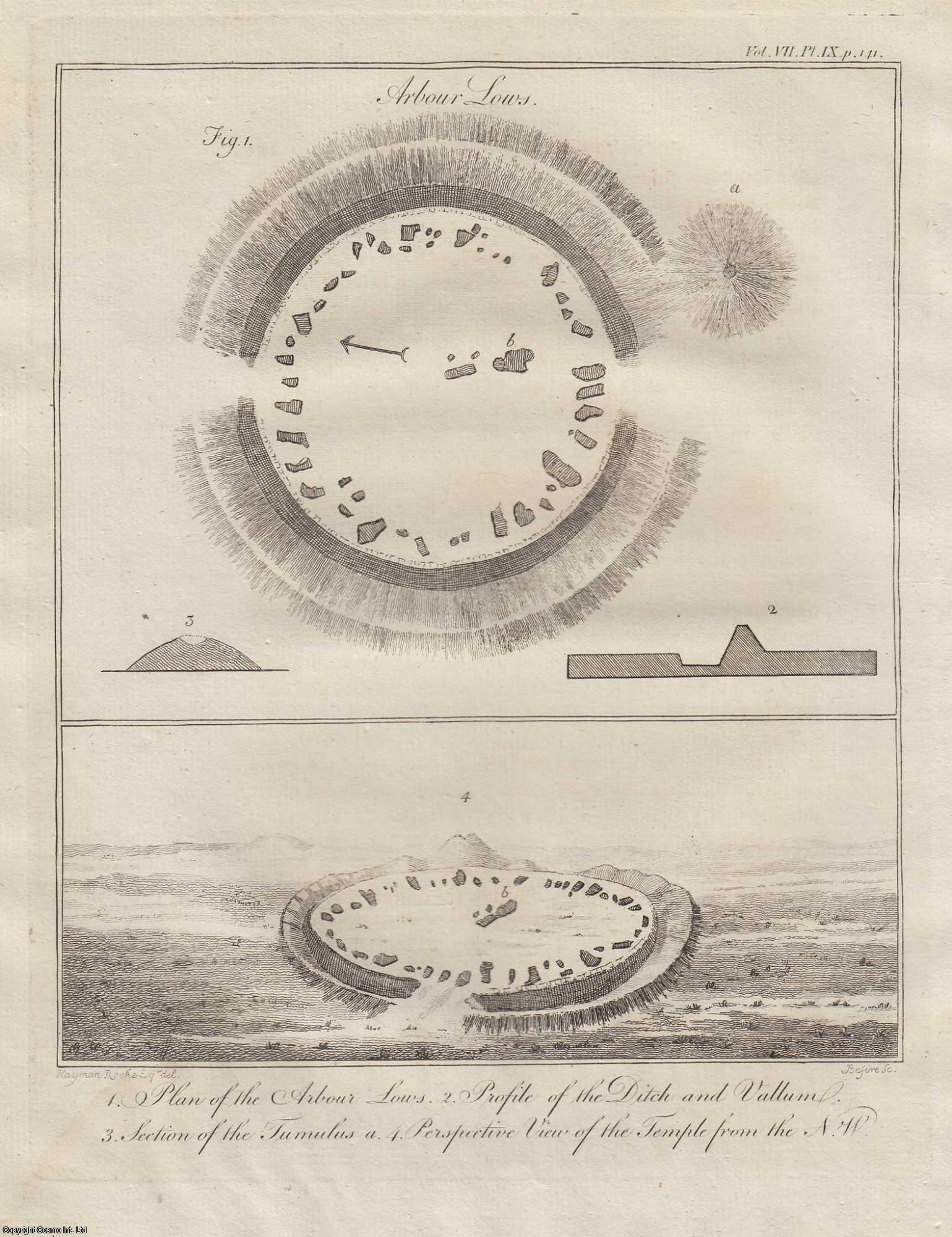 REV. MR. PEGGE - A Disquisition on the Lows or Barrows in the Peak of Derbyshire, particularly that capital Btitish Monument called Arbelows. A rare original article from the journal Archaeologia, 1785.