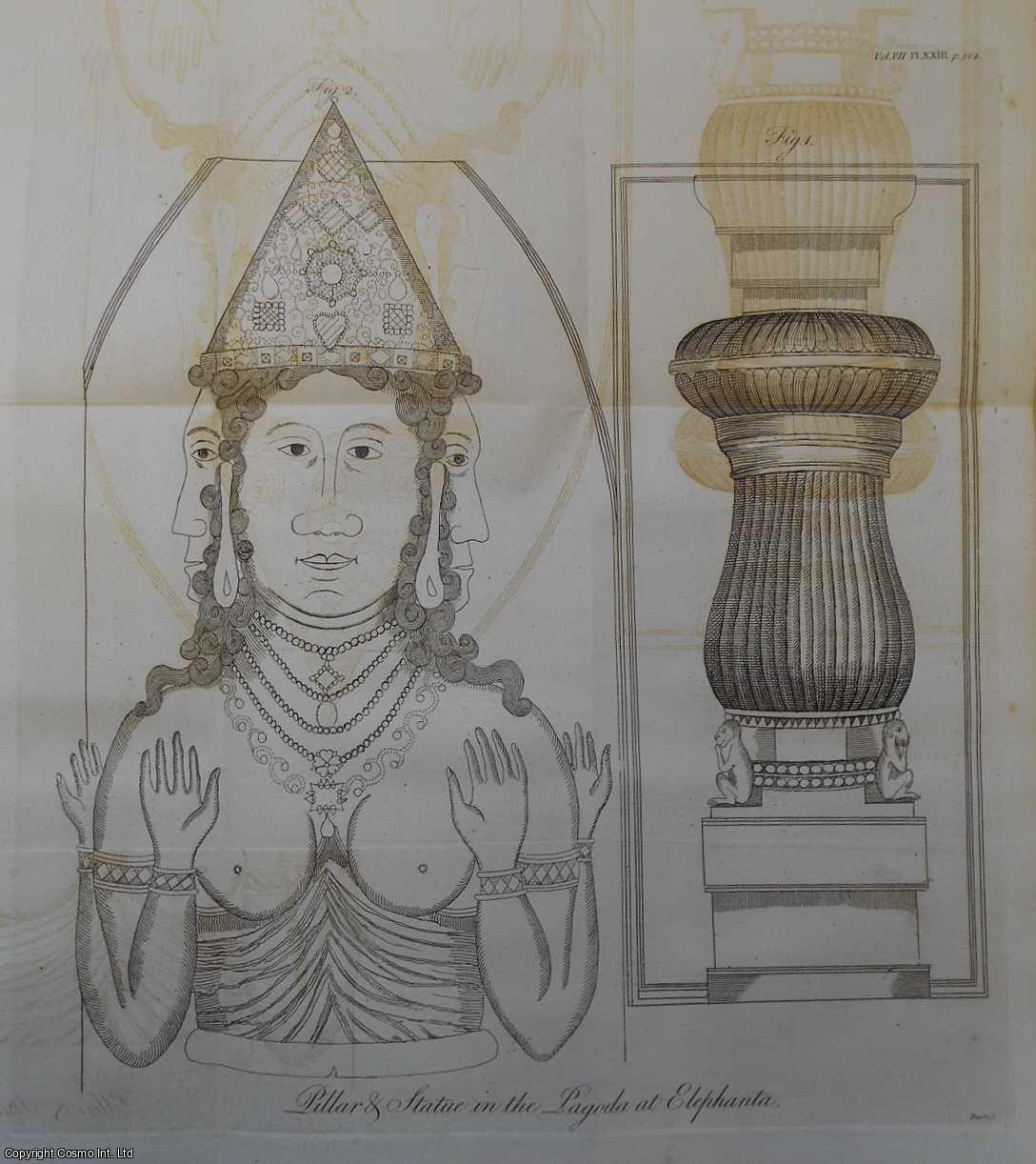 ALEXANDER DALRYMPLE, ESQ. F.R. AND A.S. - Account of a curious Pagoda near Bombay, drawn up by Captain Pyke, who was afterwards Governor of St. Helena. It is dated from on board the Stringer East-Indiaman in Bombay Harbour 1712, and is illustrated with drawings. A rare original article from the journal Archaeologia, 1785.