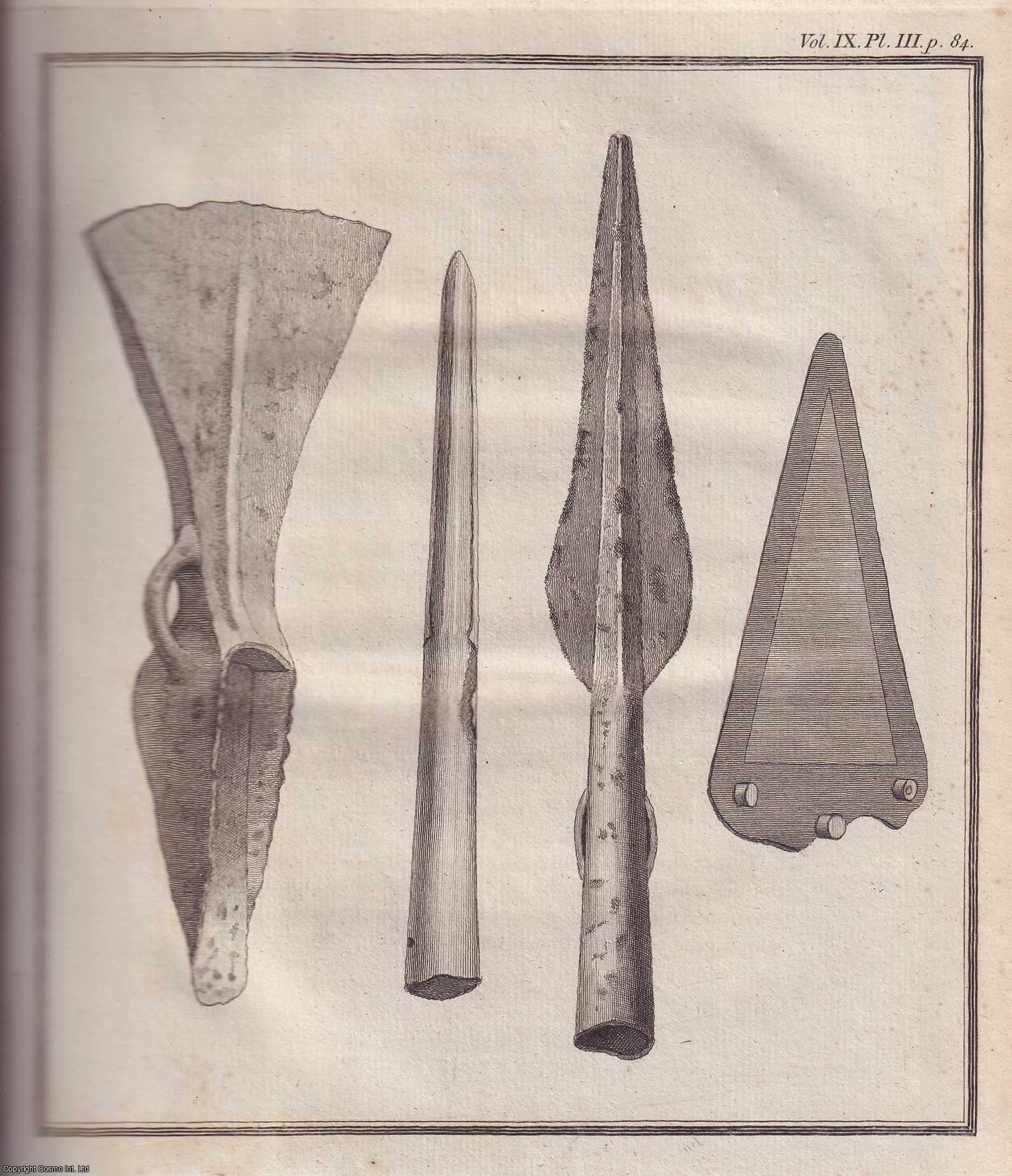 REV. MR. PEGGE - Observations on some brass Celts, and other Weapons discovered in Ireland, 1780. A rare original article from the journal Archaeologia, 1789.