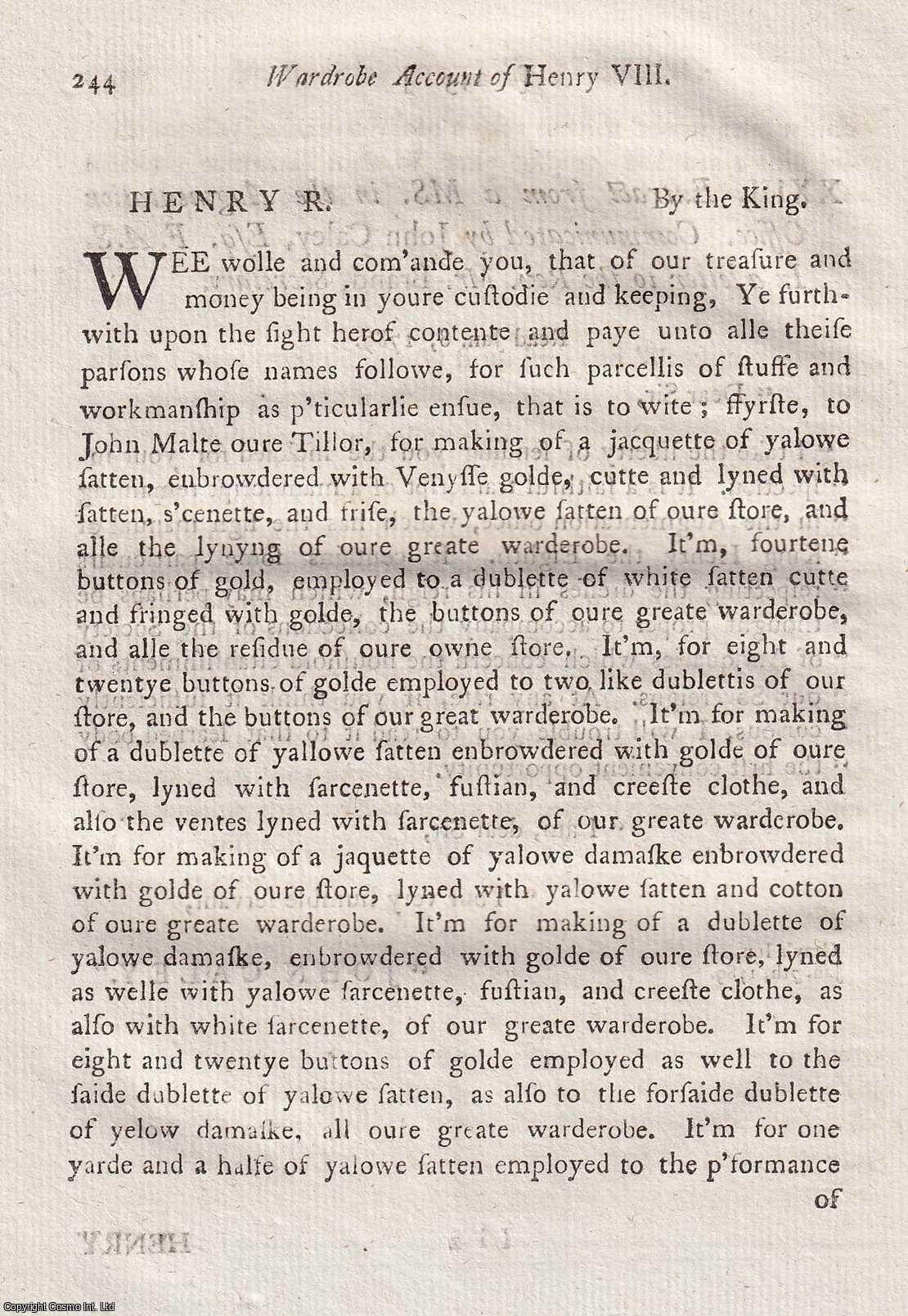 ---. - Extract from a MS. in the Augmentation Office. A rare original article from the journal Archaeologia, 1789.