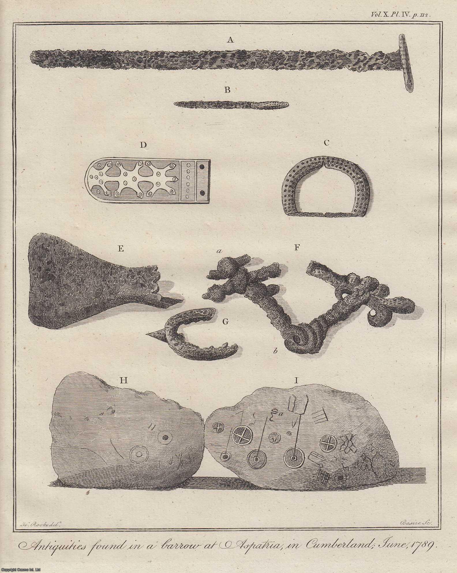 HAYMAN ROOKE, ESQ. F.A.S. - Druidical and other British remains in Cumberland. A rare original article from the journal Archaeologia, 1792.