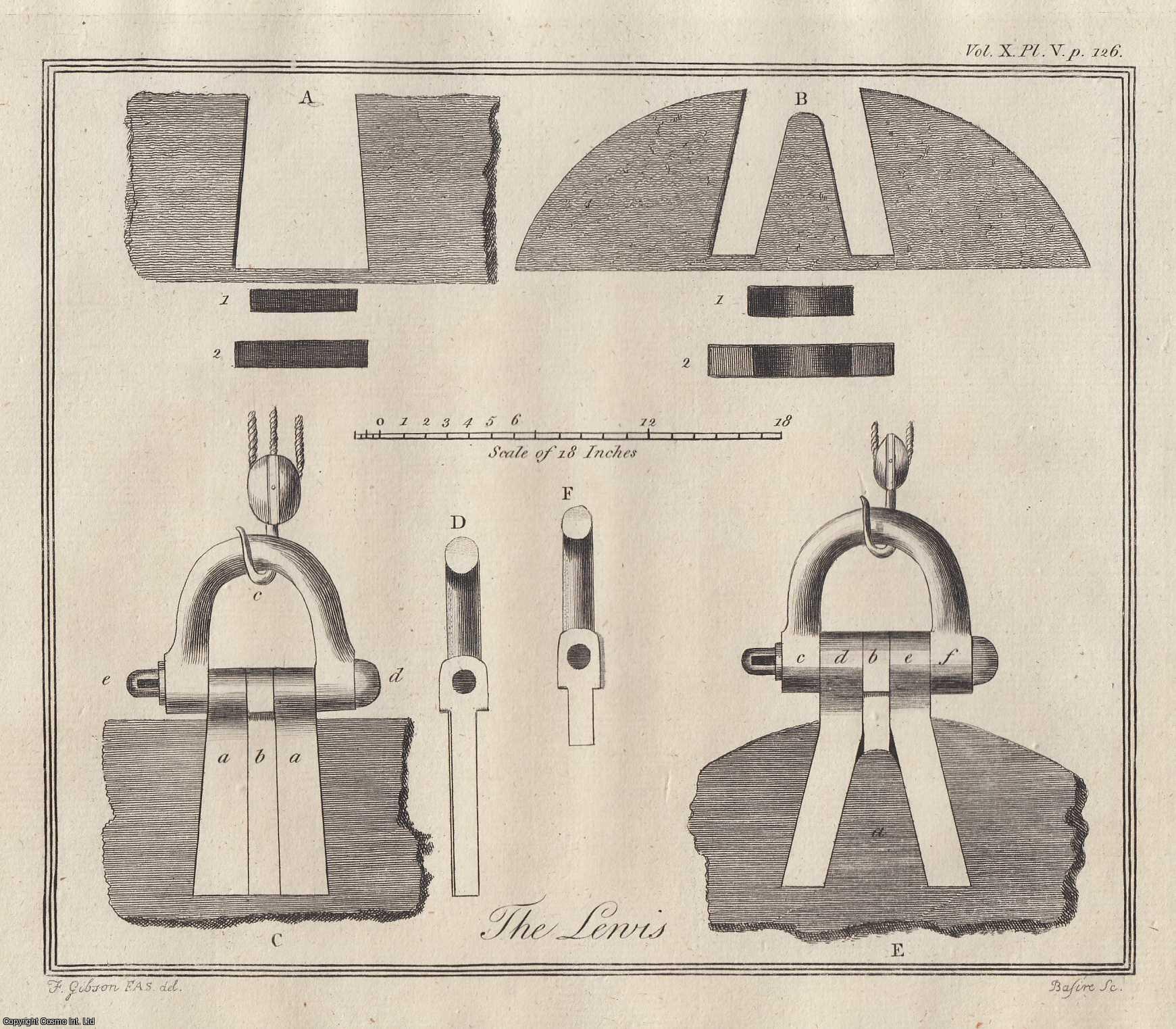 FRANCIS GIBSON, ESQ. F.A.S. - Observations on the Machine called the Lewis. A rare original article from the journal Archaeologia, 1792.