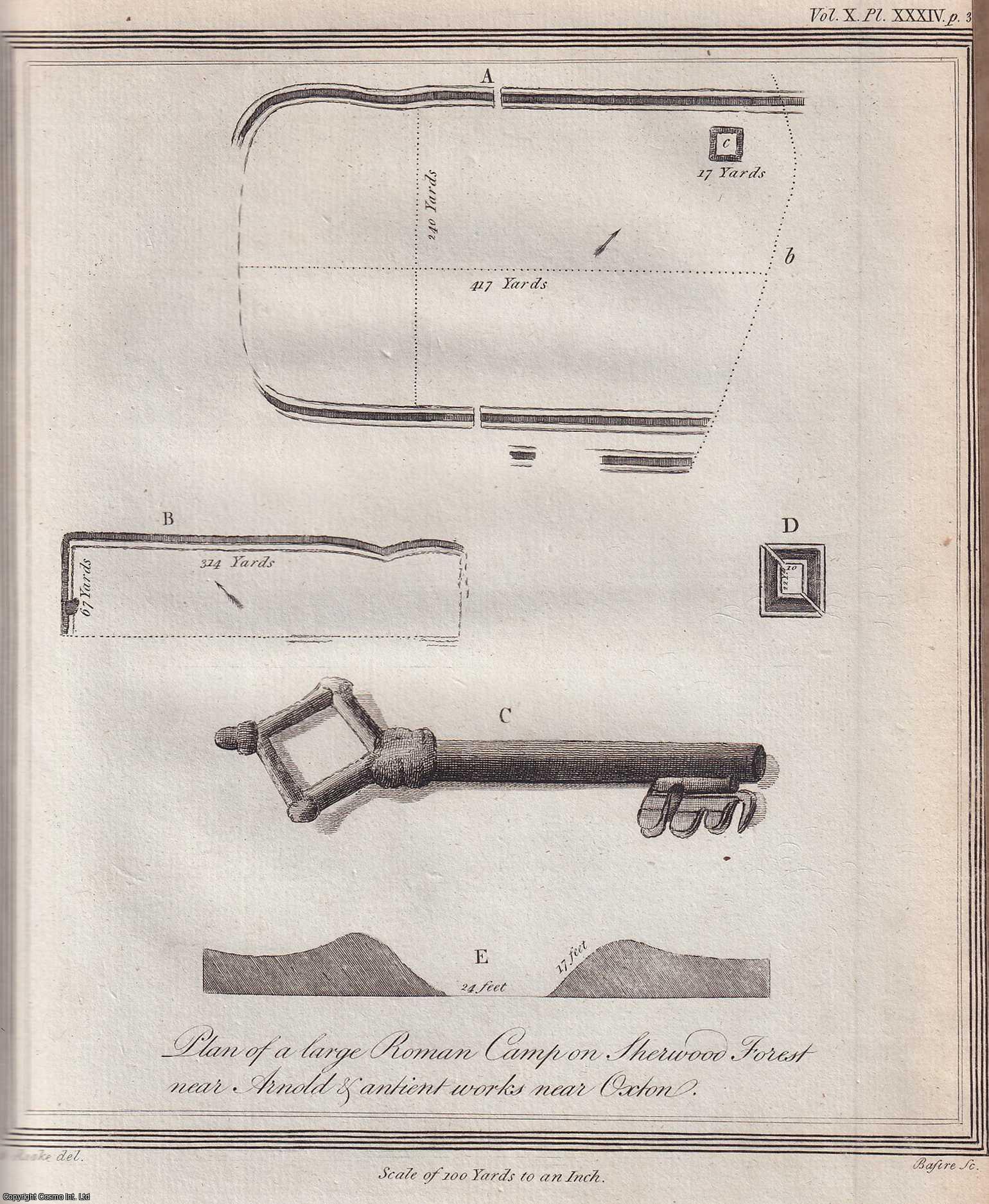 HAYMAN ROOKE, ESQ. F.A.S. - Roman remains in Sherwood Forest. A rare original article from the journal Archaeologia, 1792.
