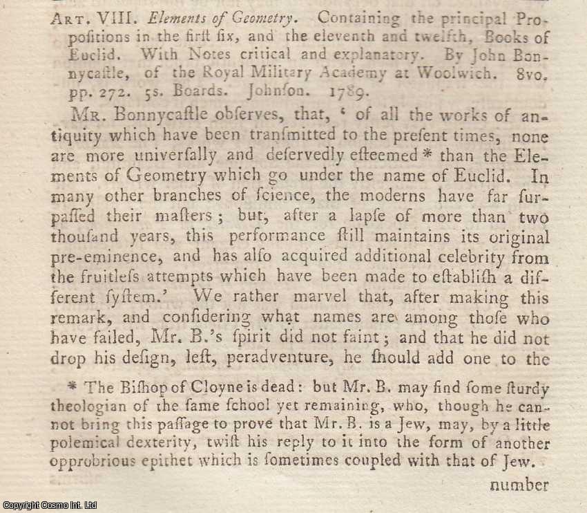 Author Not Stated - Elements of Geometry. An original article from the Monthly Review; or, Literary Journal, 1790.