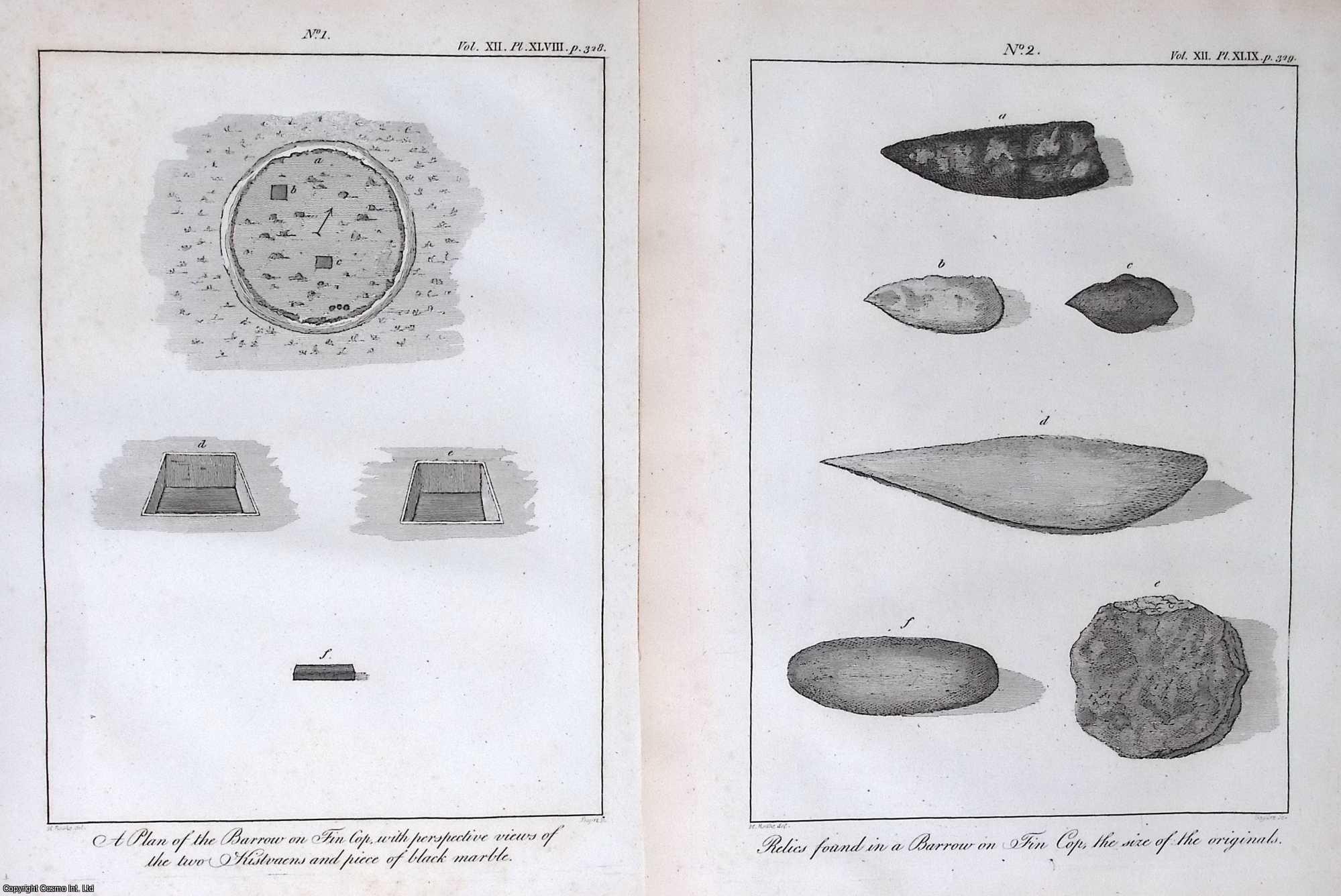 HAYMAN ROOKE. - Discoveries in a Barrow in Derbyshire. A rare original article from the journal Archaeologia, 1796.