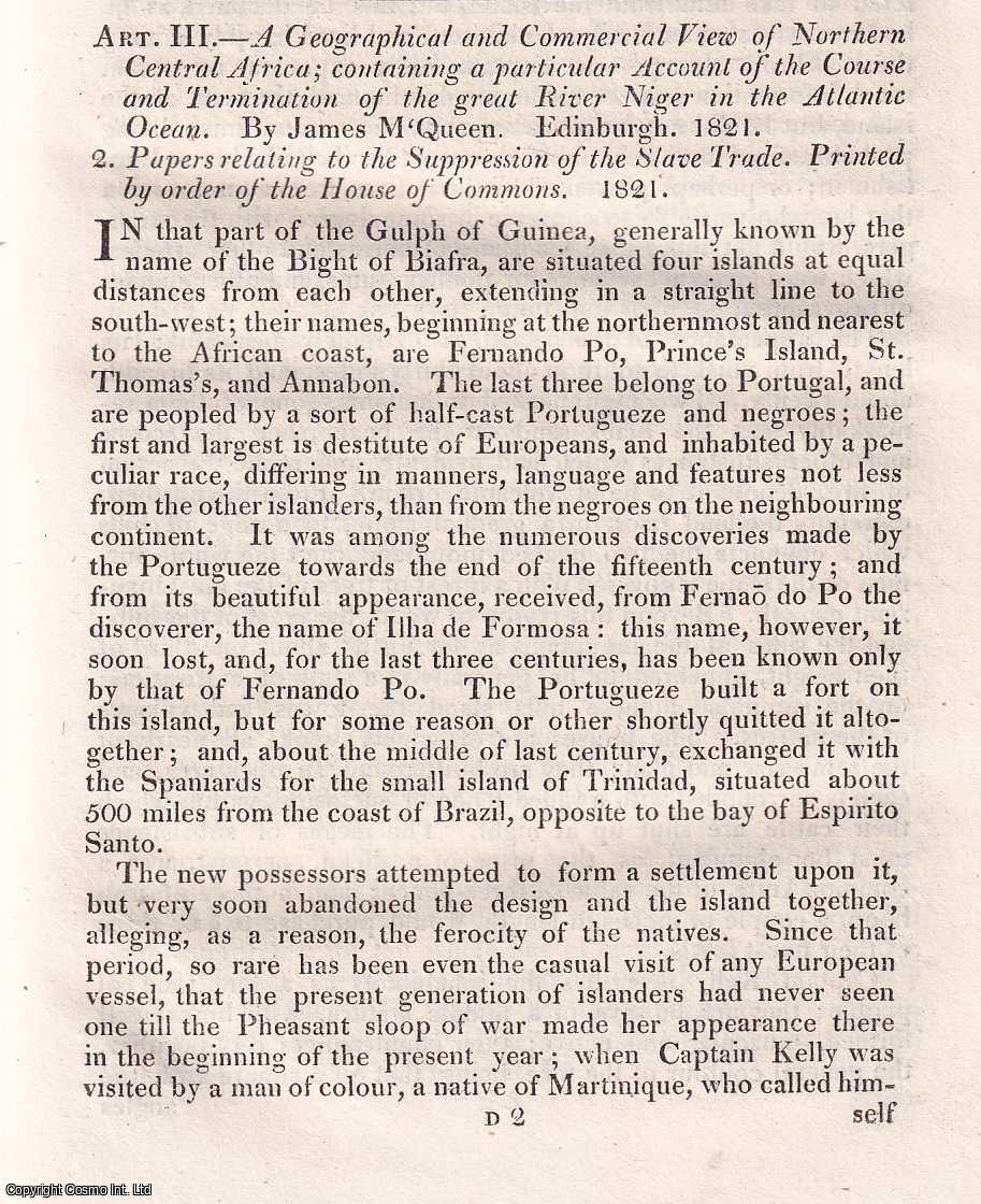 John Barrow - Fernando Po, State of the Slave Trade; various European Nations' policies on Slavery, and description of the violations of the same. An uncommon original article from The Quarterly Review, 1821.