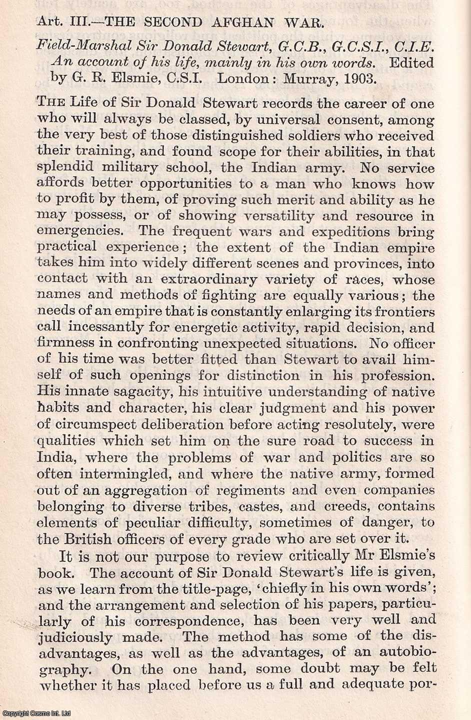 --- - The Second Afghan War. A rare original article from the Quarterly Review, 1903.