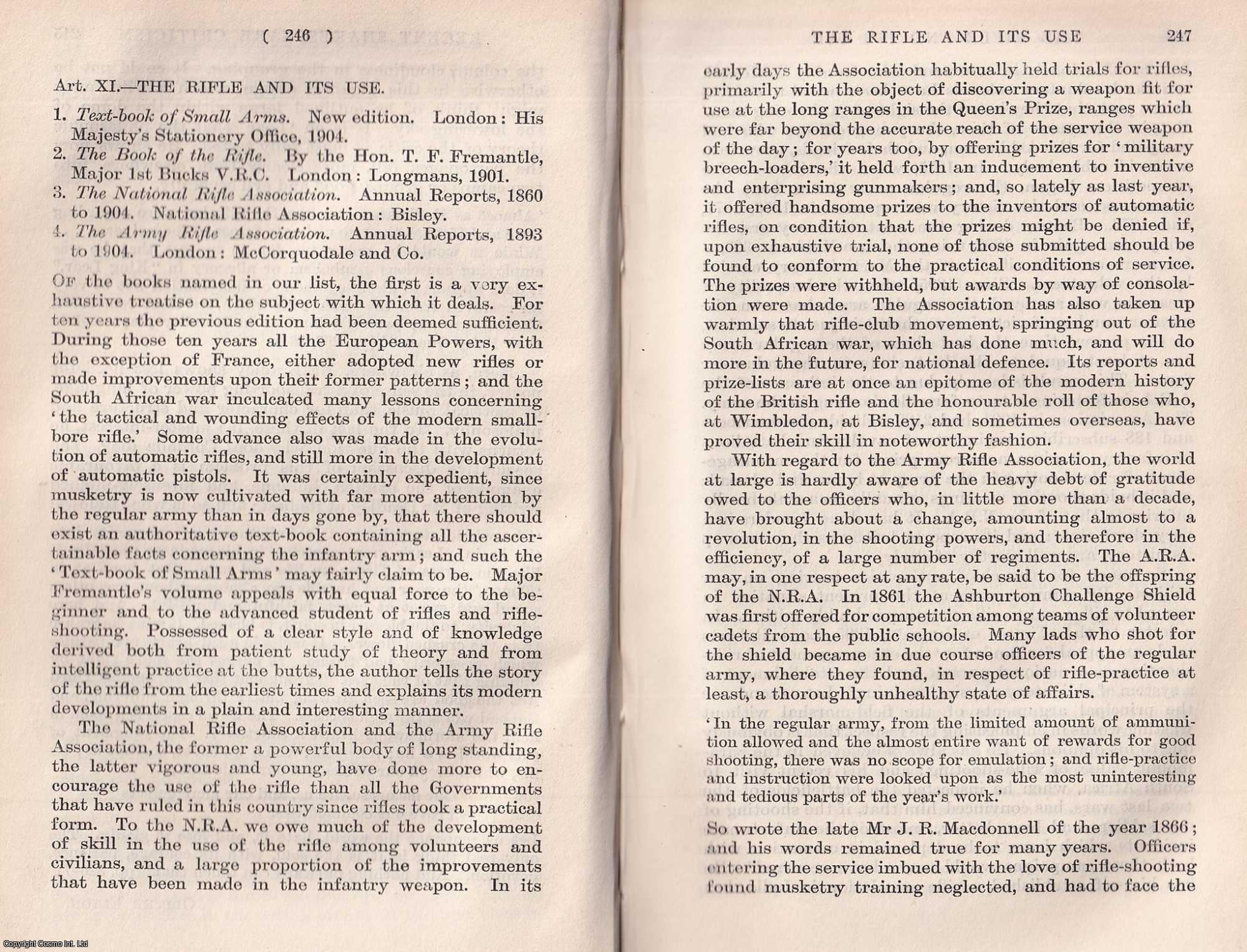 --- - The Rifle and Its Use. A rare original article from the Quarterly Review, 1905.