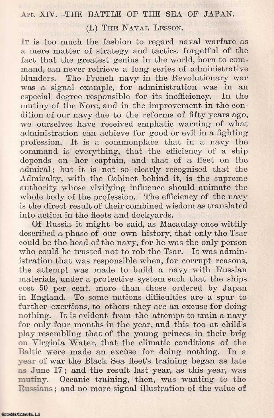 The Quarterly Review - The Battle of The Sea of Japan. An uncommon original article from The Quarterly Review, 1905.