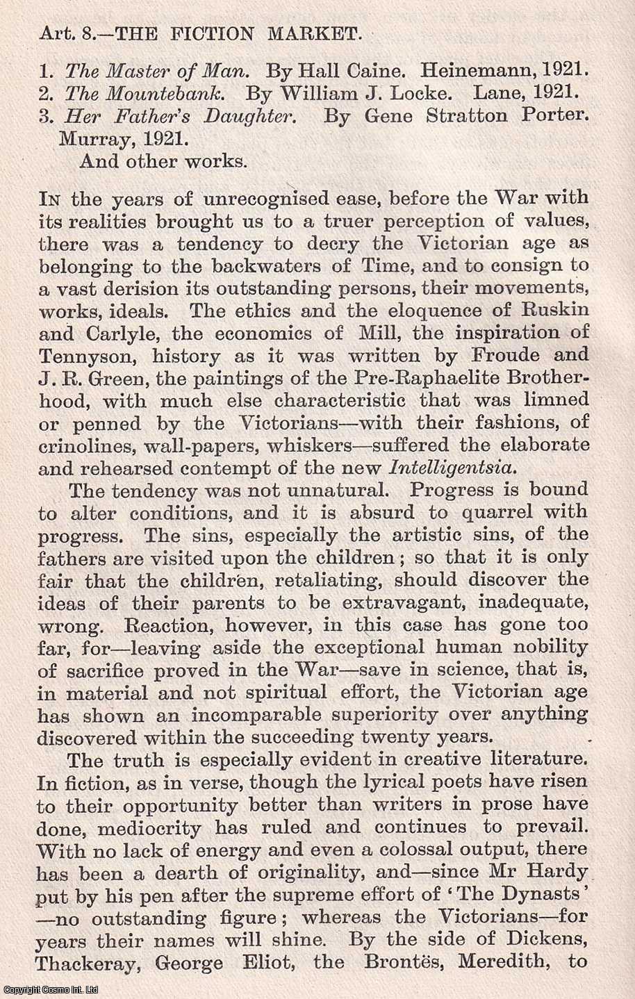 LAWRENCE, C.E. - The Fiction Market. An original article from the Quarterly Review, 1921.