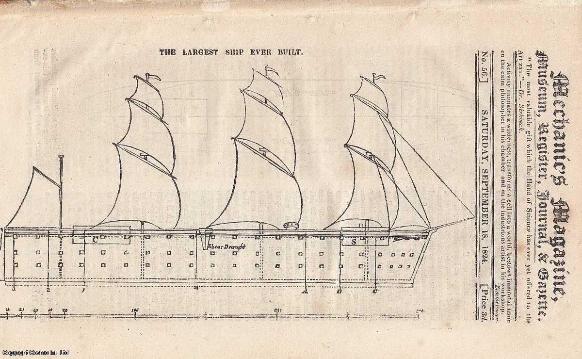 --- - The Largest Ship Ever Built [Columbus]; Mode of Constructing Mont-Golfier Balloons; Boat for Passing Up Rapids, etc. Featured in Mechanics Magazine, Museum, Register, Journal and Gazette. Issue No.56.