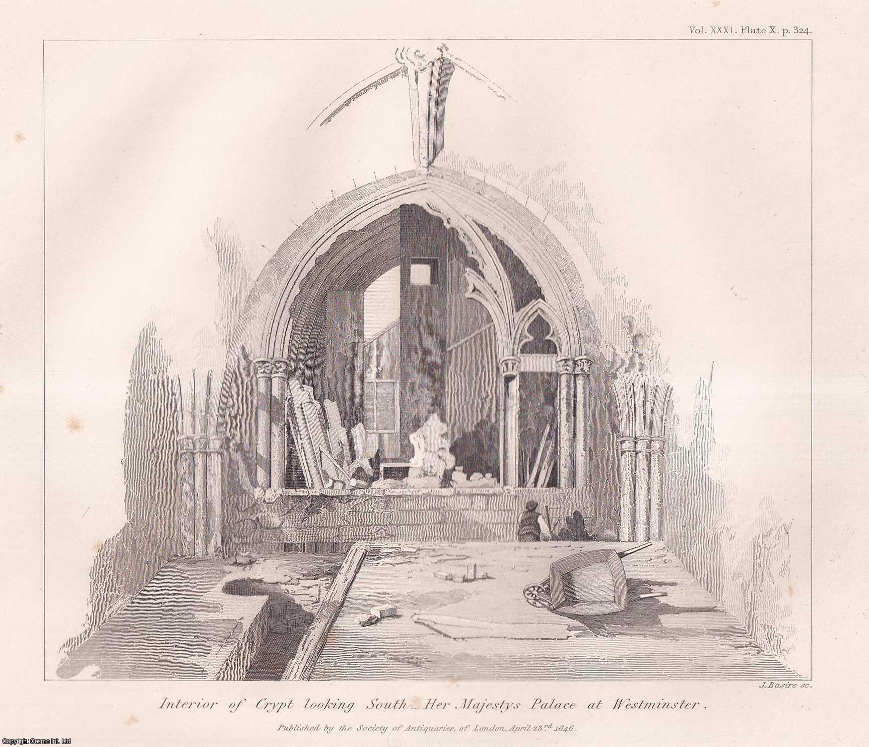 T. Grissell, Esq., - Observations on a portion of the Crypt of St. Stephen's Chapel, Westminster. An uncommon original article from the journal Archaeologia, 1846.