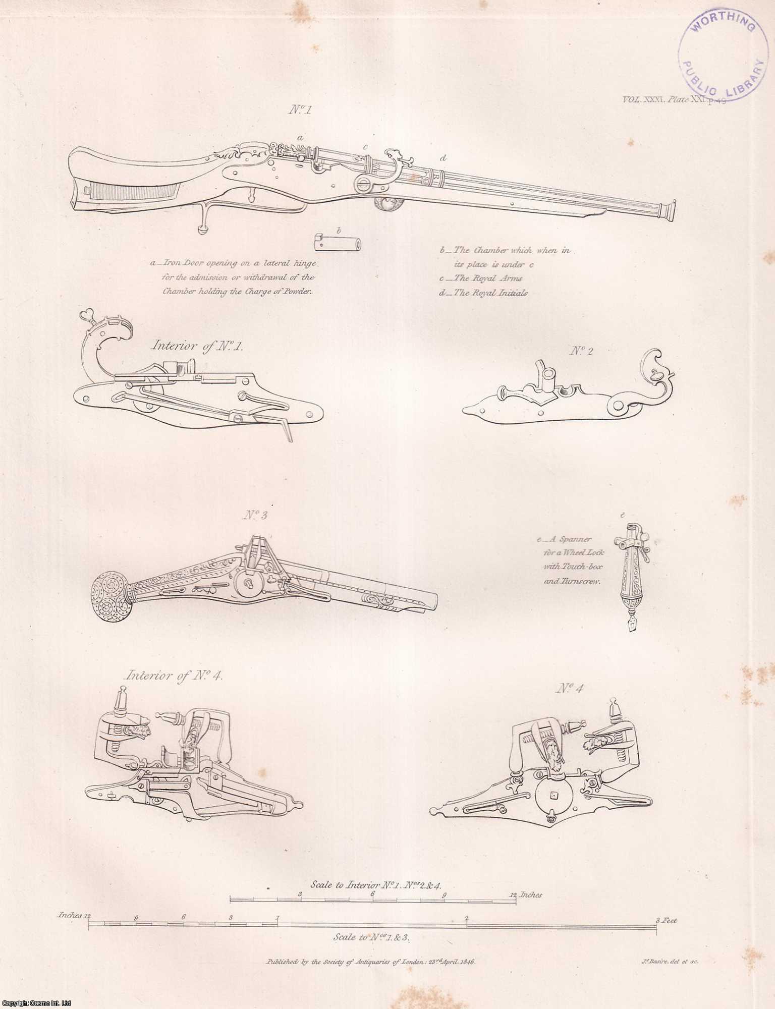 ---. - Ancient Gun-lock. A rare original article from the journal Archaeologia, 1846.