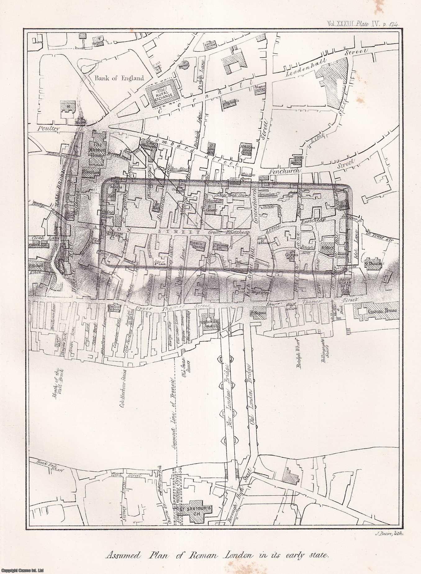 ARTHUR TAYLOR, ESQ., F.S.A. - On the original Site of Roman London. A rare original article from the journal Archaeologia, 1849.