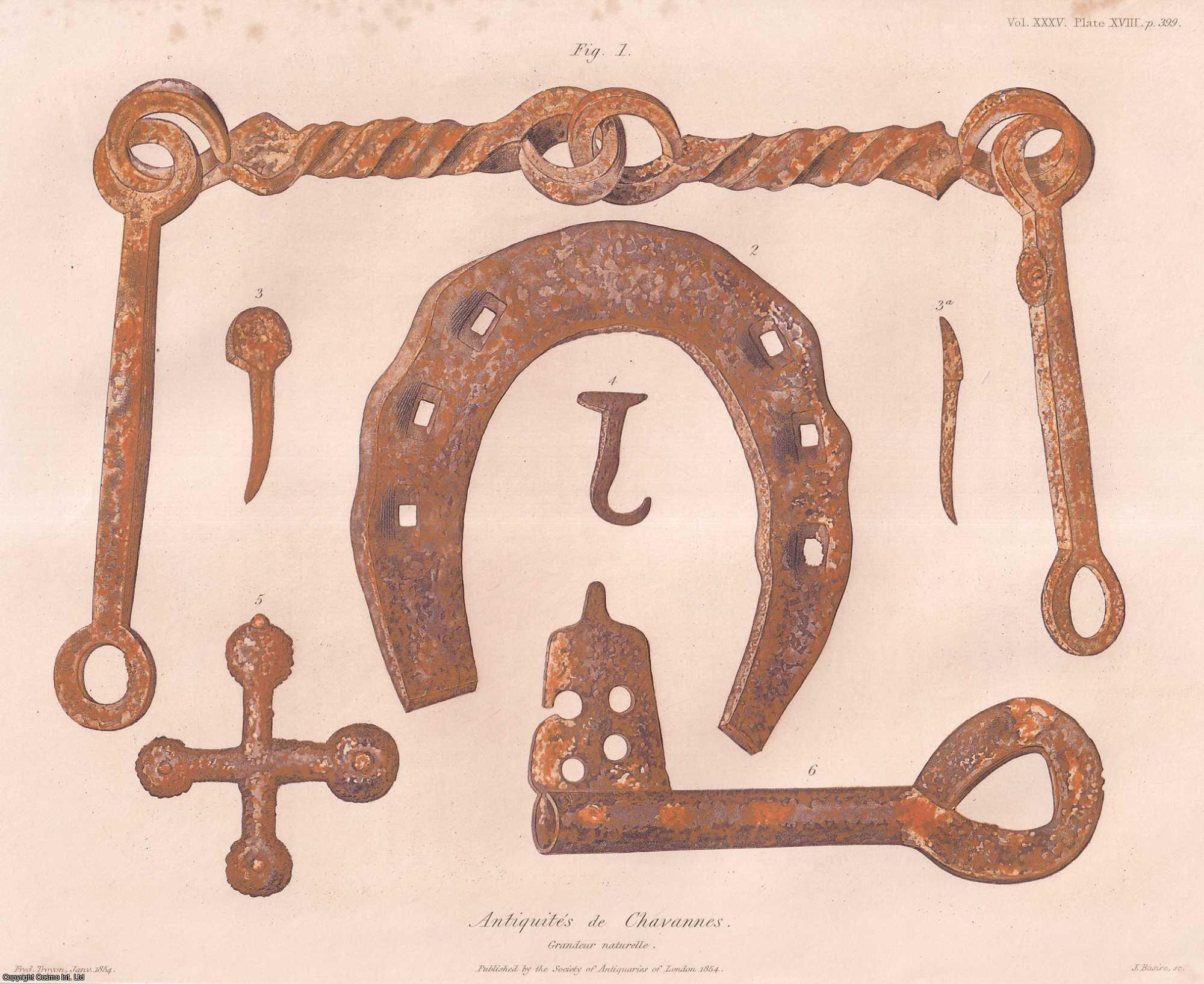 FREDERIC TROYON - Colline de Sacrifices de Chavannes sur le Veyron. A rare original article from the journal Archaeologia, 1853.