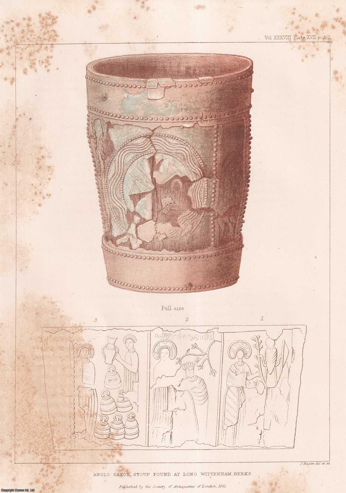 John Yonge Akerman, Esq. - Report on Researches in an Anglo-Saxon Cemetery at Long Wittenham, Berkshire, in 1859. An uncommon original article from the journal Archaeologia, 1860.