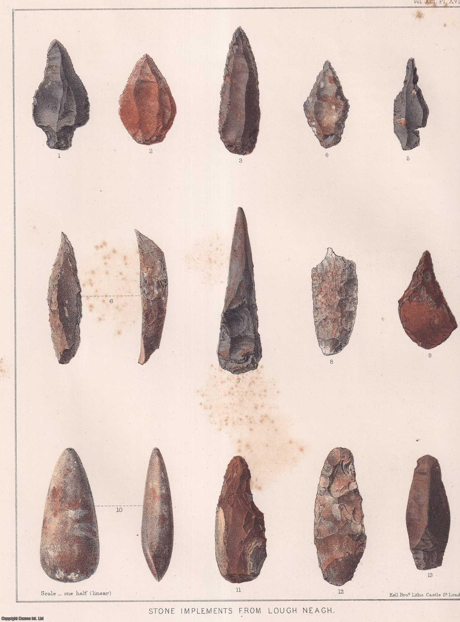 John Evans, Esq., F.R.S., F.S.A. - On some Discoveries of Stone Implements in Lough Neagh, Ireland. An uncommon original article from the journal Archaeologia, 1867.
