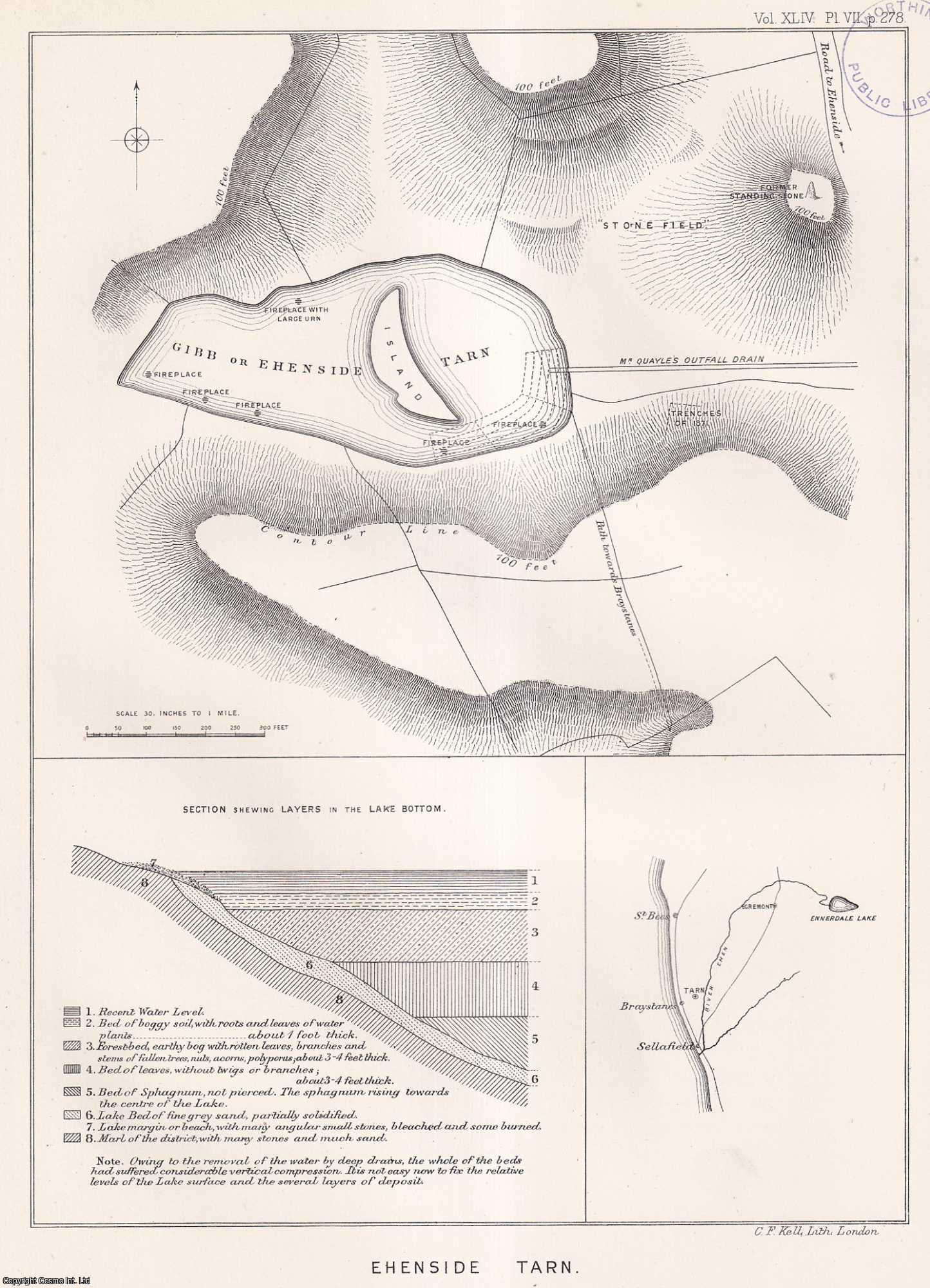 R.D. Darbishire, Esq., B.A., F.G.S. - Notes on Discoveries in Ehenside Tarn, Cumberland. An uncommon original article from the journal Archaeologia, 1873.