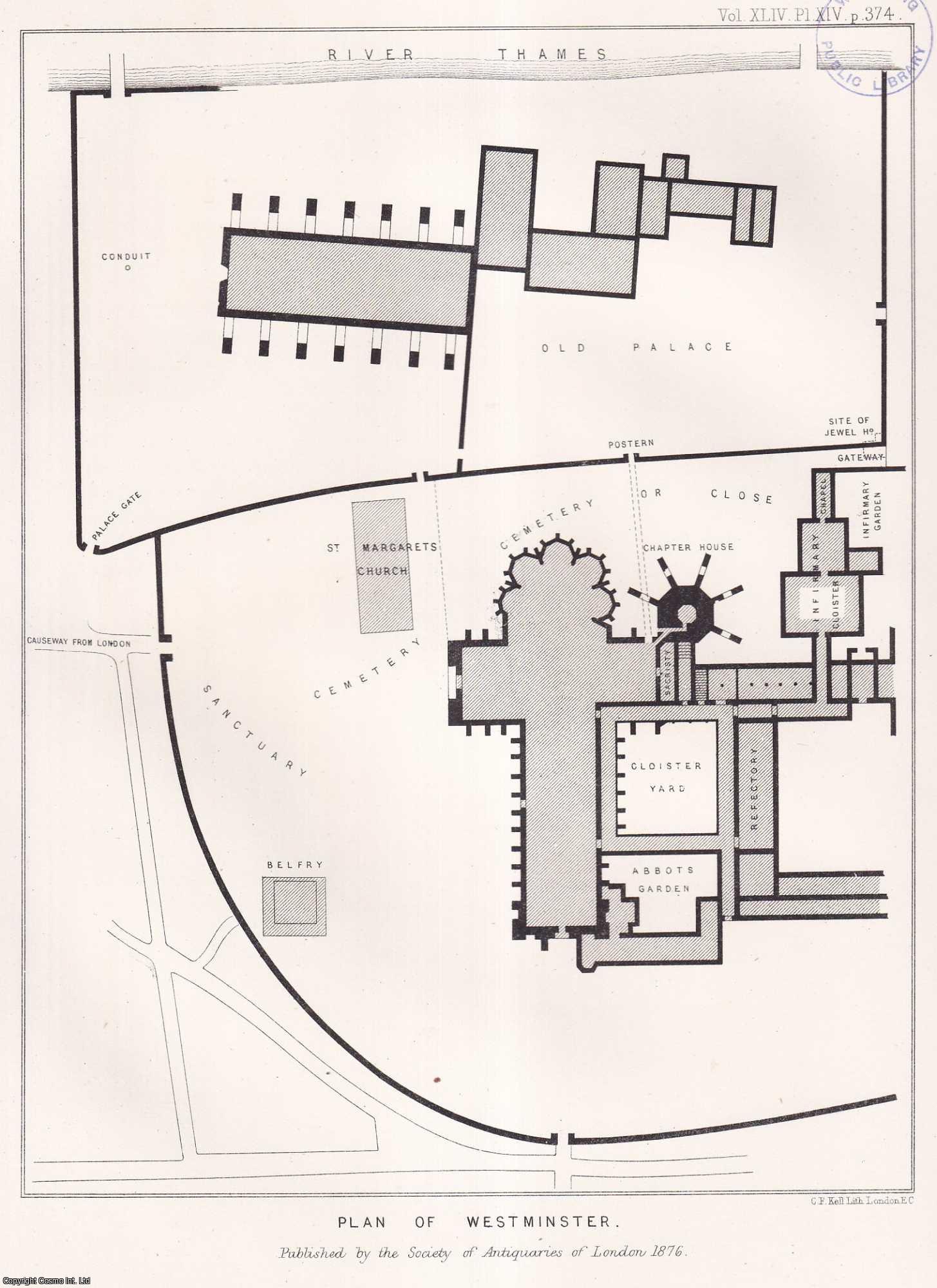 HENRY HARROD, ESQ., F.S.A. - On the Crypt of the Chapter House, Westminster Abbey. A rare original article from the journal Archaeologia, 1873.