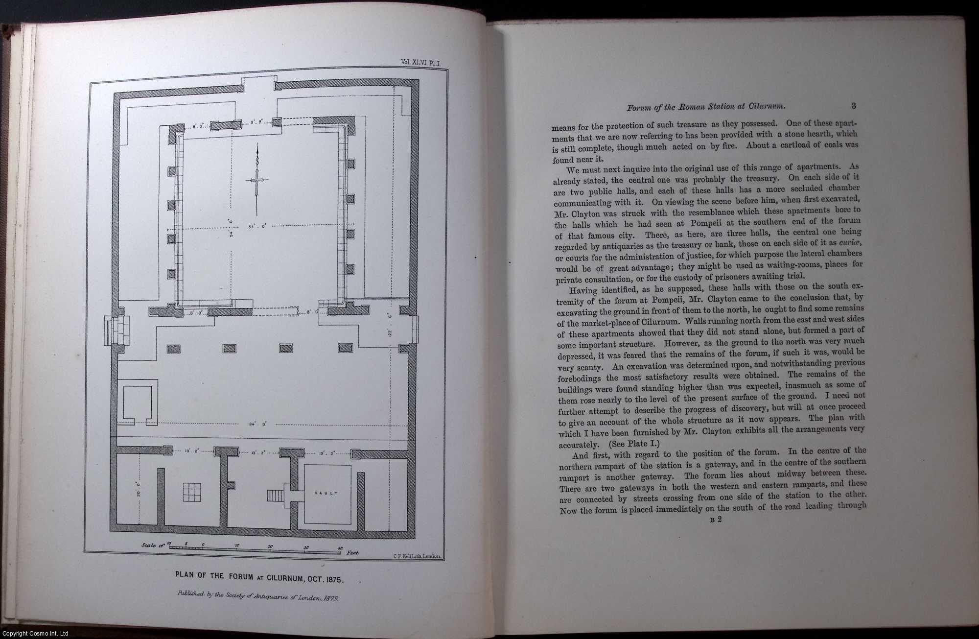 REV. JOHN COLLINGWOOD BRUCE, LL.D., F.S.A. - On the Forum of the Roman Station at Cilurnum. A rare original article from the journal Archaeologia, 1881.