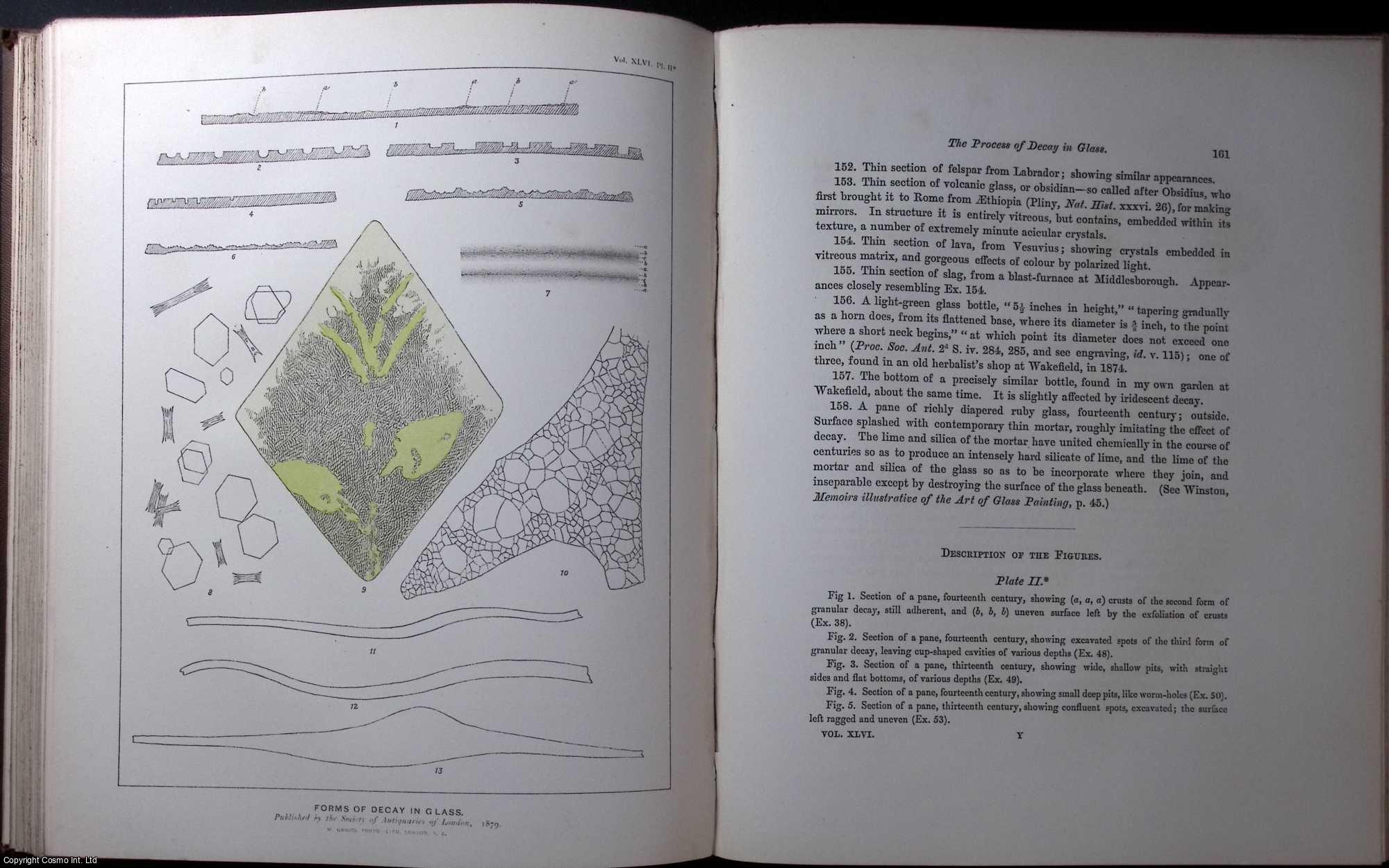 JAMES FOWLER, ESQ., F.S.A. - On the Process of Decay in Glass, and, incidentally, on the Composition and Texture of Glass at different periods, and the History of its Manufacture. A rare original article from the journal Archaeologia, 1881.