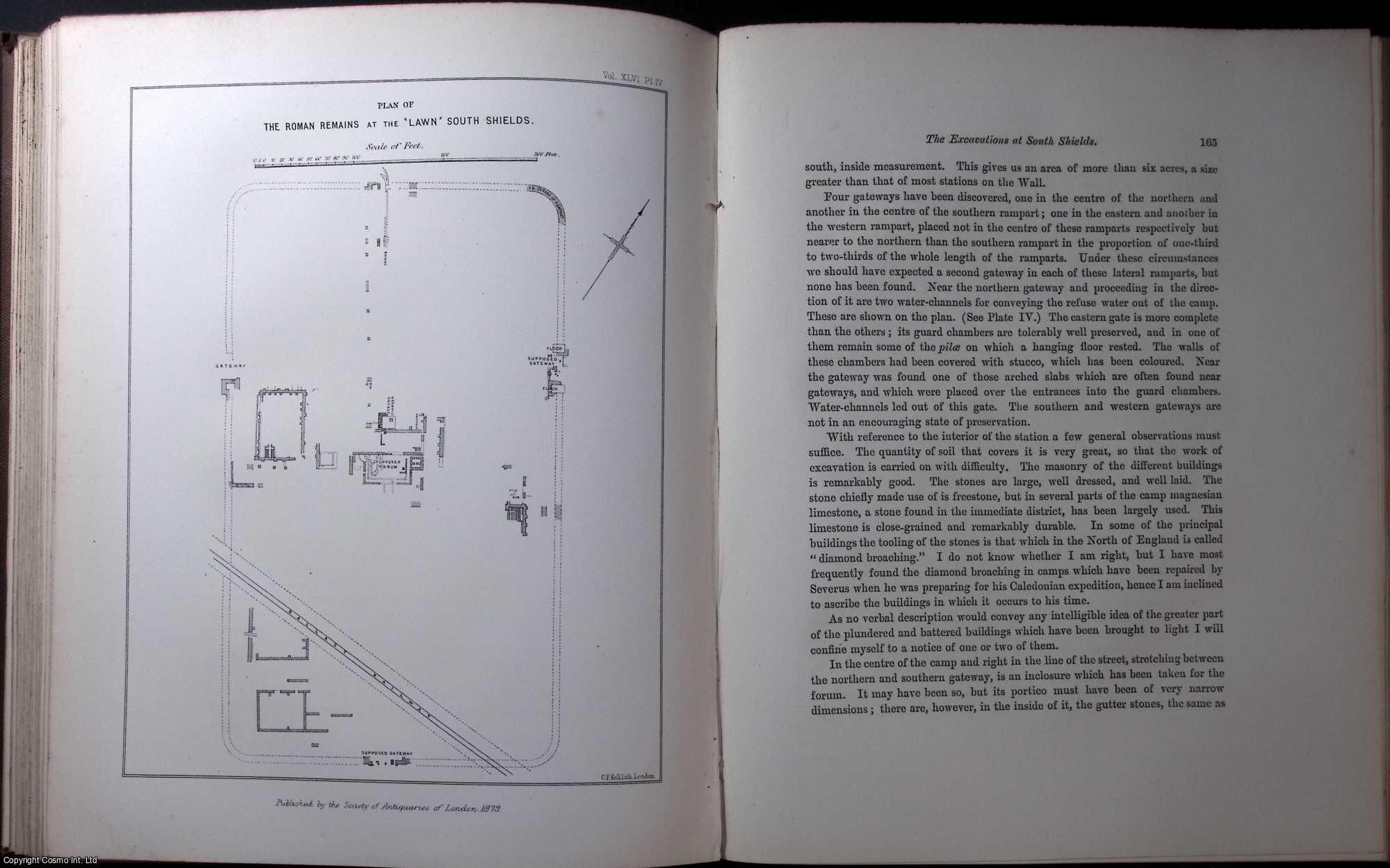REV. JOHN COLLINGWOOD BRUCE, LL.D., F.S.A. - The Excavations at South Shields, Durham. A rare original article from the journal Archaeologia, 1881.