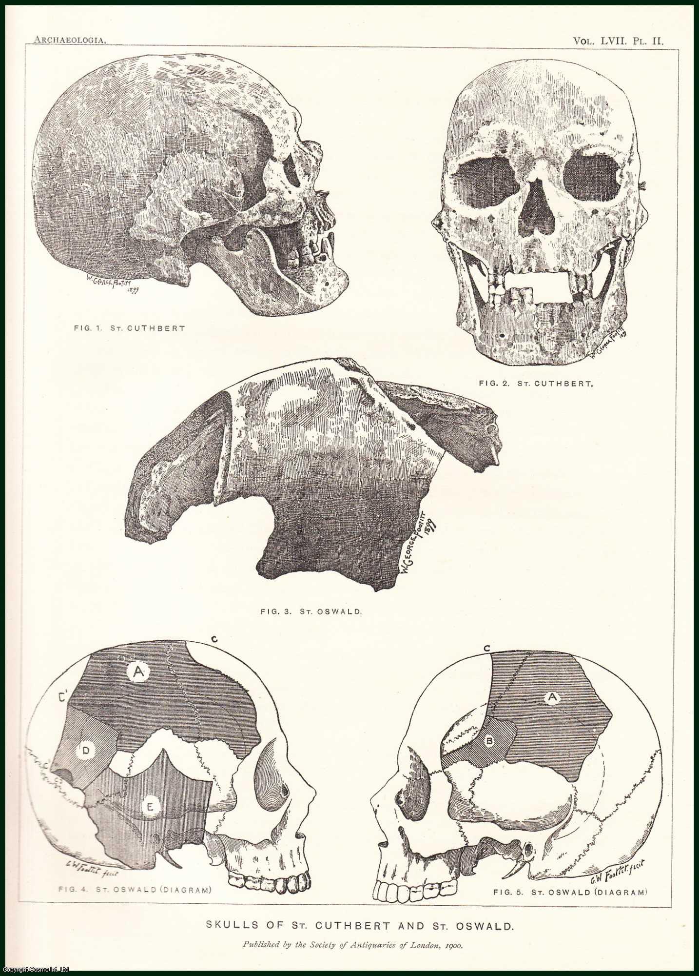 J.T. FOWLER, M.A., HON. D.C.L., F.S.A. - On an Examination of the Grave of St. Cuthbert in Durham Cathedral Church, in March, 1899. A rare original article from the journal Archaeologia, 1900.