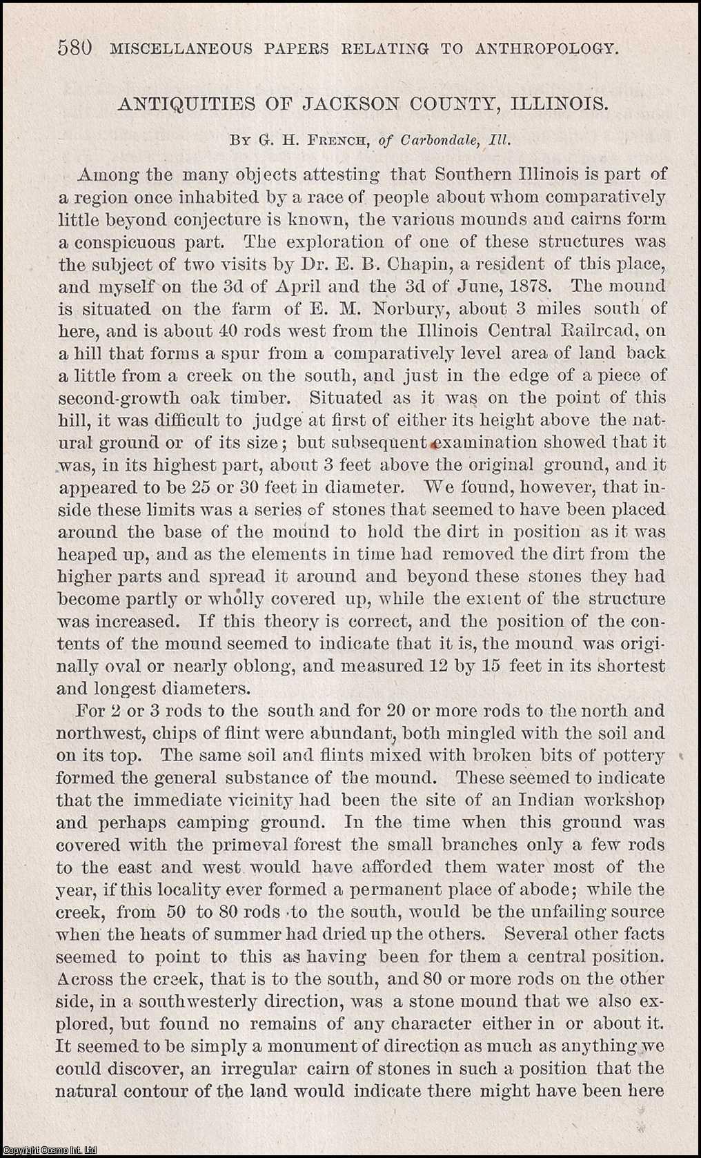 G. H. French - Antiquities of Jackson County, Illinois. An original article from the Report of the Smithsonian Institution, 1881.
