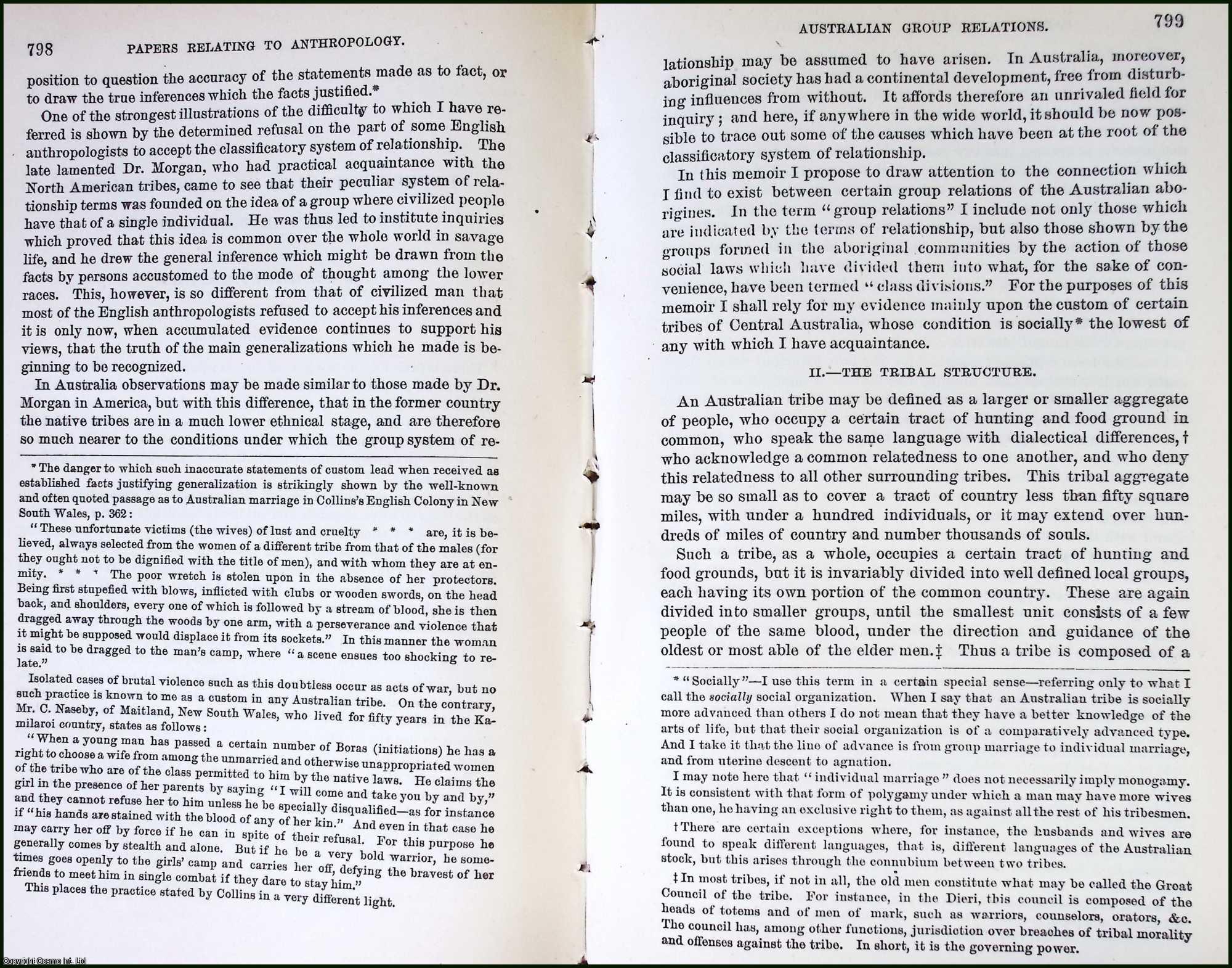 HOWITT, A. W. - Australian Group Relations. An original article from the Report of the Smithsonian Institution, 1883.