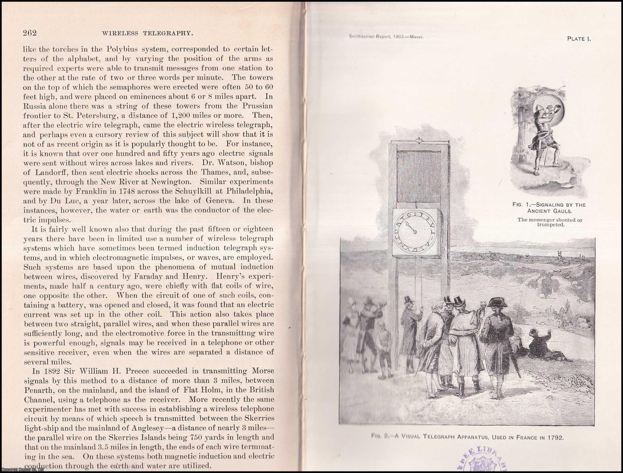 TELEGRAPHY - Wireless Telegraphy : its Past and Present Status and its Prospects. An original article from the Report of the Smithsonian Institution, 1902.
